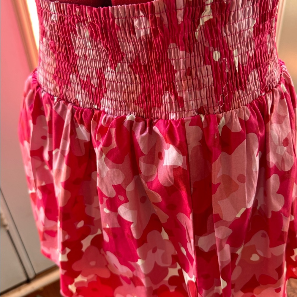 Buddy Love size M ladies Floral Red and Pink Puff Sleeve 2 piece mini skirt&top - Picture 6 of 10